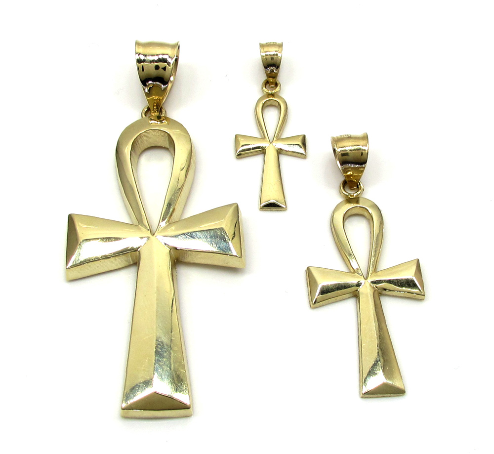 10k yellow gold ankh medium cross