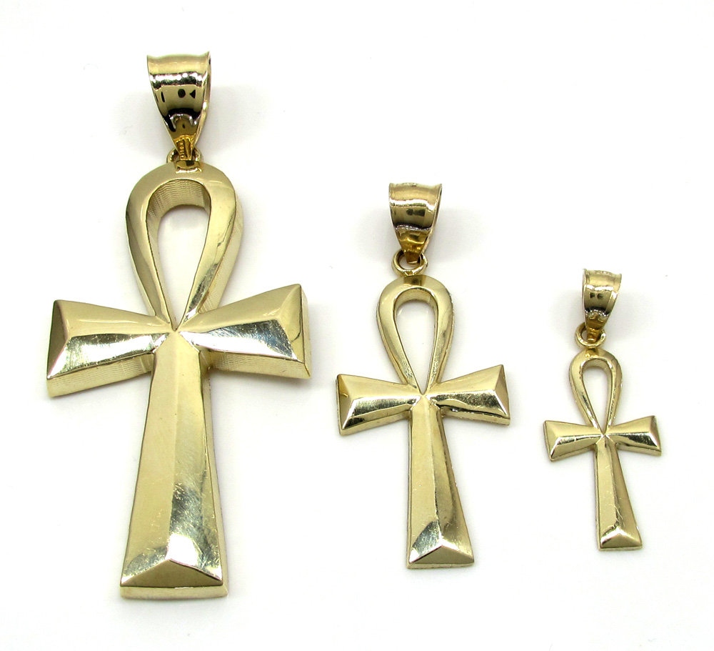 10k yellow gold ankh medium cross