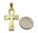 10k yellow gold ankh large cross