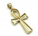 10k yellow gold ankh large cross