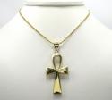 10k yellow gold ankh large cross
