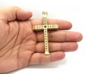 10k yellow gold large carved out hollow tube cross