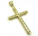 10k yellow gold medium carved out hollow tube cross