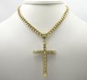 10k yellow gold medium carved out hollow tube cross