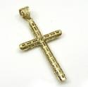 10k yellow gold small carved out hollow tube cross