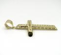 10k yellow gold small carved out hollow tube cross