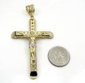 10k yellow gold large carved out hollow tube jesus cross