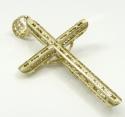 10k yellow gold large carved out hollow tube jesus cross