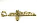 10k yellow gold large carved out hollow tube jesus cross