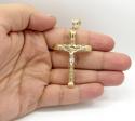 10k yellow gold large carved out hollow tube jesus cross