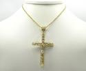 10k yellow gold large carved out hollow tube jesus cross