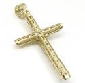 10k yellow gold medium carved out hollow tube jesus cross