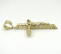 10k yellow gold medium carved out hollow tube jesus cross