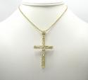 10k yellow gold medium carved out hollow tube jesus cross