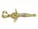 10k yellow gold hanging jesus medium cross