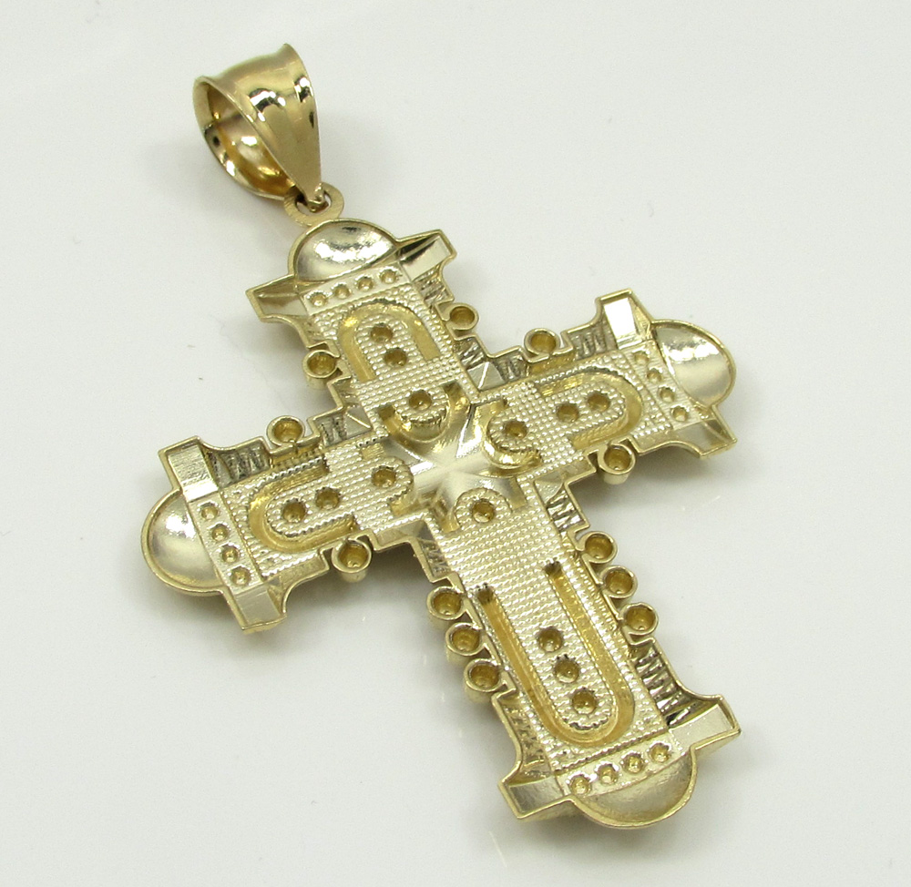10k yellow gold fancy medieval cross - Image 2