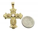 10k yellow gold fancy medieval cross