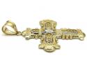 10k yellow gold fancy medieval cross