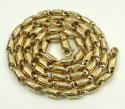 14k yellow gold hollow bullet link chain 24 inch 4.5mm