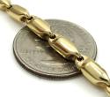 14k yellow gold hollow bullet link chain 24 inch 4.5mm
