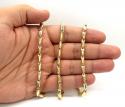 14k yellow gold hollow bullet link chain 24 inch 4.5mm