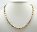 14k yellow gold hollow bullet link chain 24 inch 4.5mm