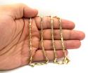 14k yellow gold hollow bullet link chain 26 inch 3.7mm