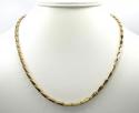 14k yellow gold hollow bullet link chain 26 inch 3.7mm