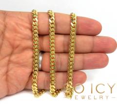 14k yellow gold solid miami link chain 18-26