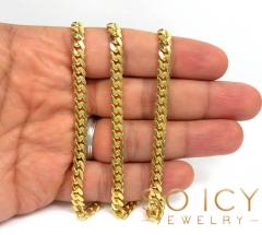 14k yellow gold solid miami link chain 18-32 inch 6mm