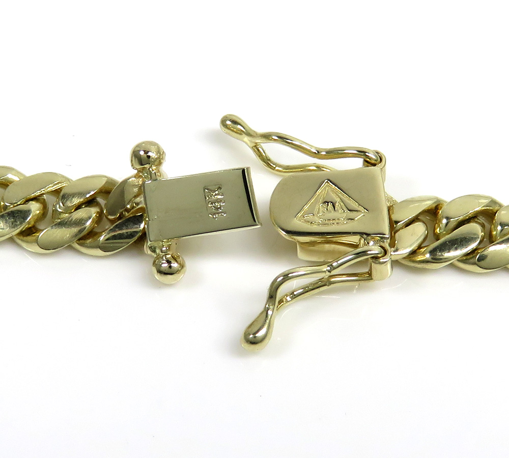 14k yellow gold solid miami link chain 18-30