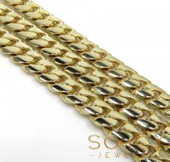 14k yellow gold solid miami link chain 20-32 inch 7mm
