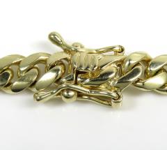 14k yellow gold solid miami link chain 18-30