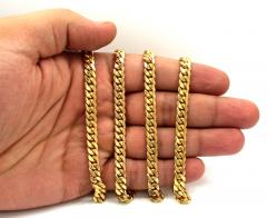 14k yellow gold solid miami link chain 18-30
