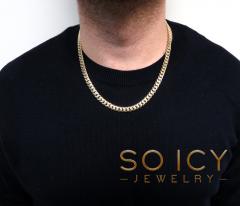 14k yellow gold solid miami link chain 18-30