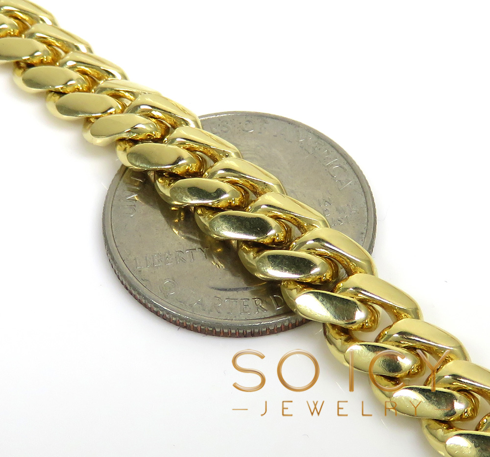 14k yellow gold solid miami link chain 18-32 inch 8.5mm - Image 2