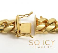 14k yellow gold solid miami link chain 18-32 inch 8.5mm