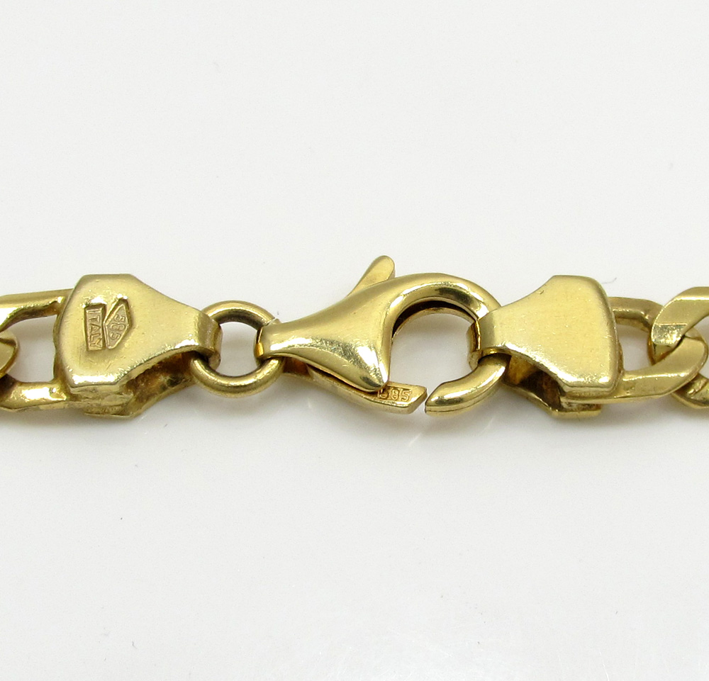 14k yellow gold solid tiger eye link chain 24 inch 6mm - Image 4