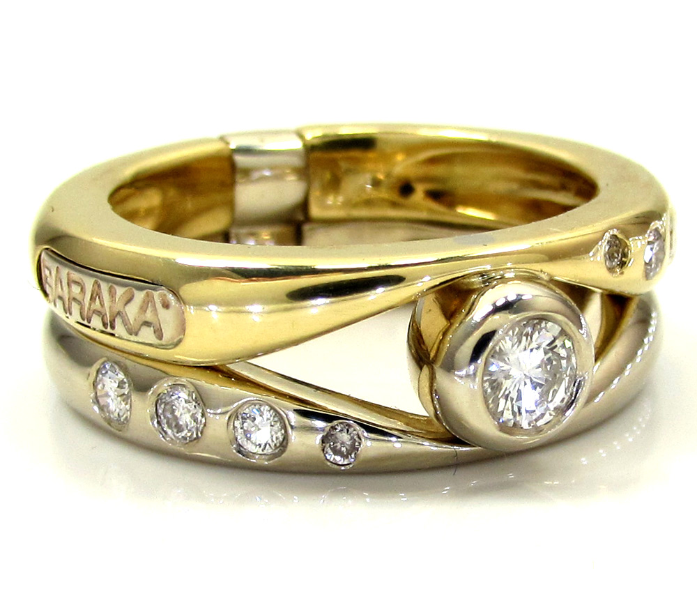 Baraka 18k two tone gold diamond band 0.38ct