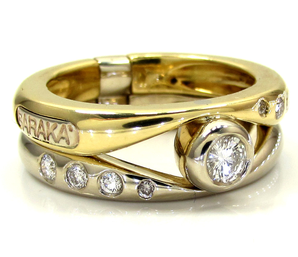 Baraka 18k two tone gold diamond band 0.38ct - Image 2