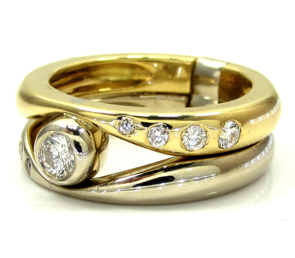 Baraka 18k two tone gold diamond band 0.38ct - Image 3