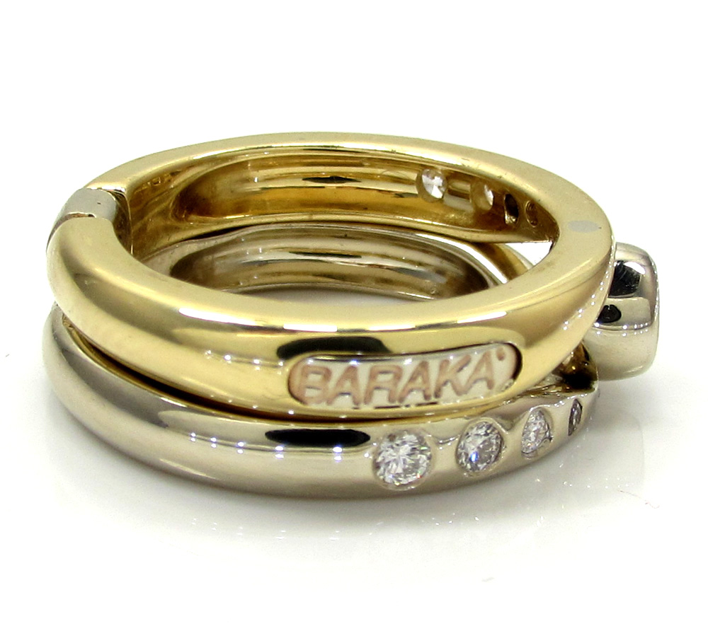 Baraka 18k two tone gold diamond band 0.38ct