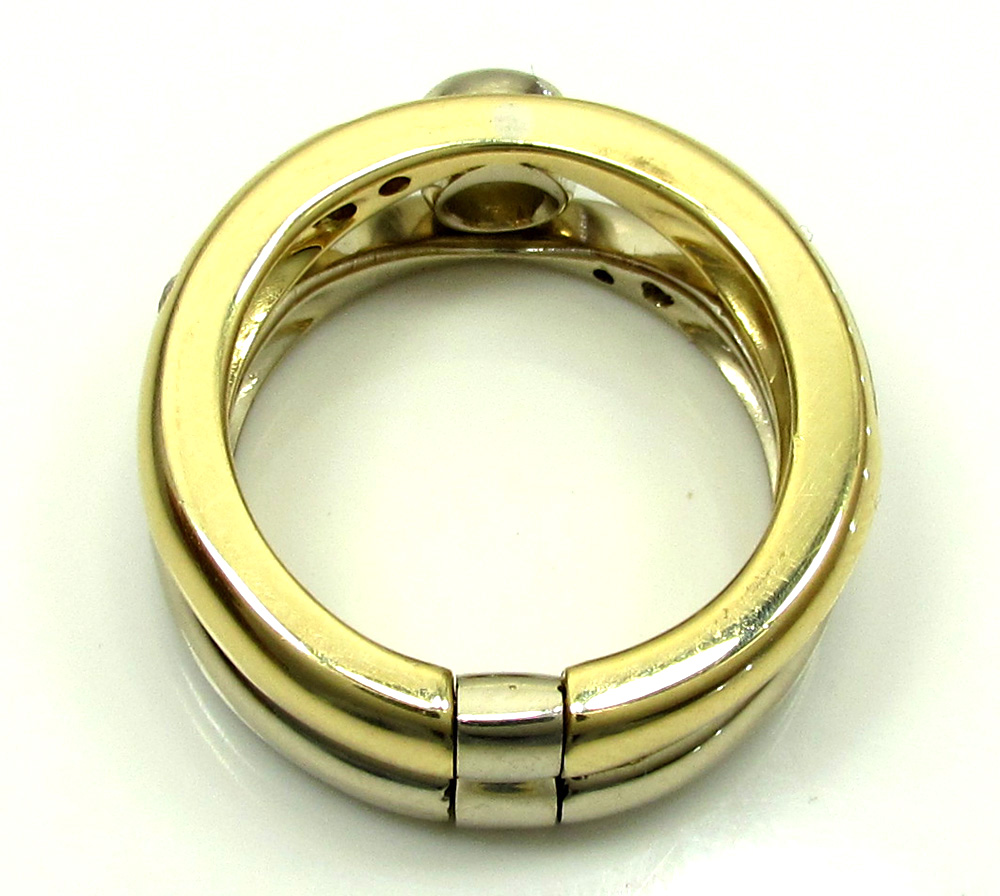 Baraka 18k two tone gold diamond band 0.38ct