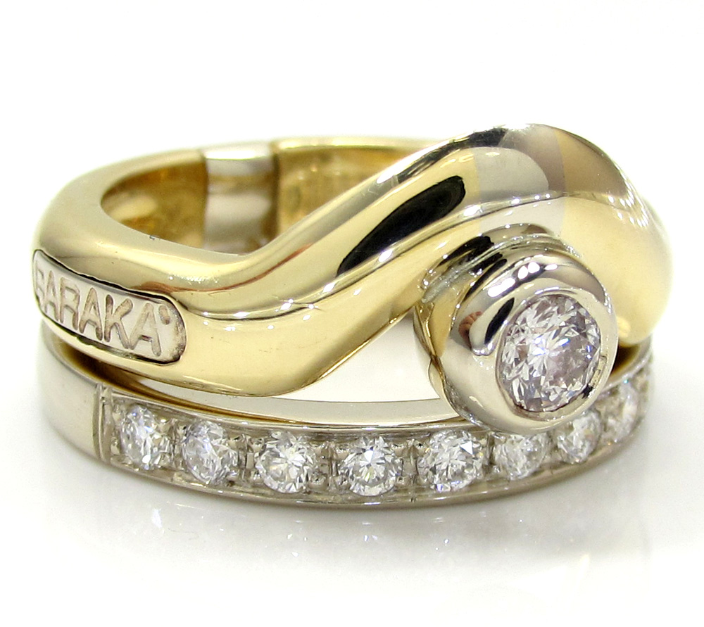 Baraka 18k two tone gold diamond band 0.61ct - Image 2