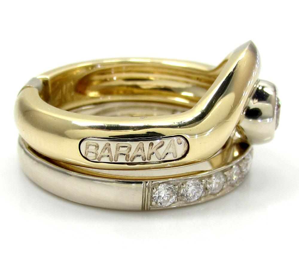 Baraka 18k two tone gold diamond band 0.61ct