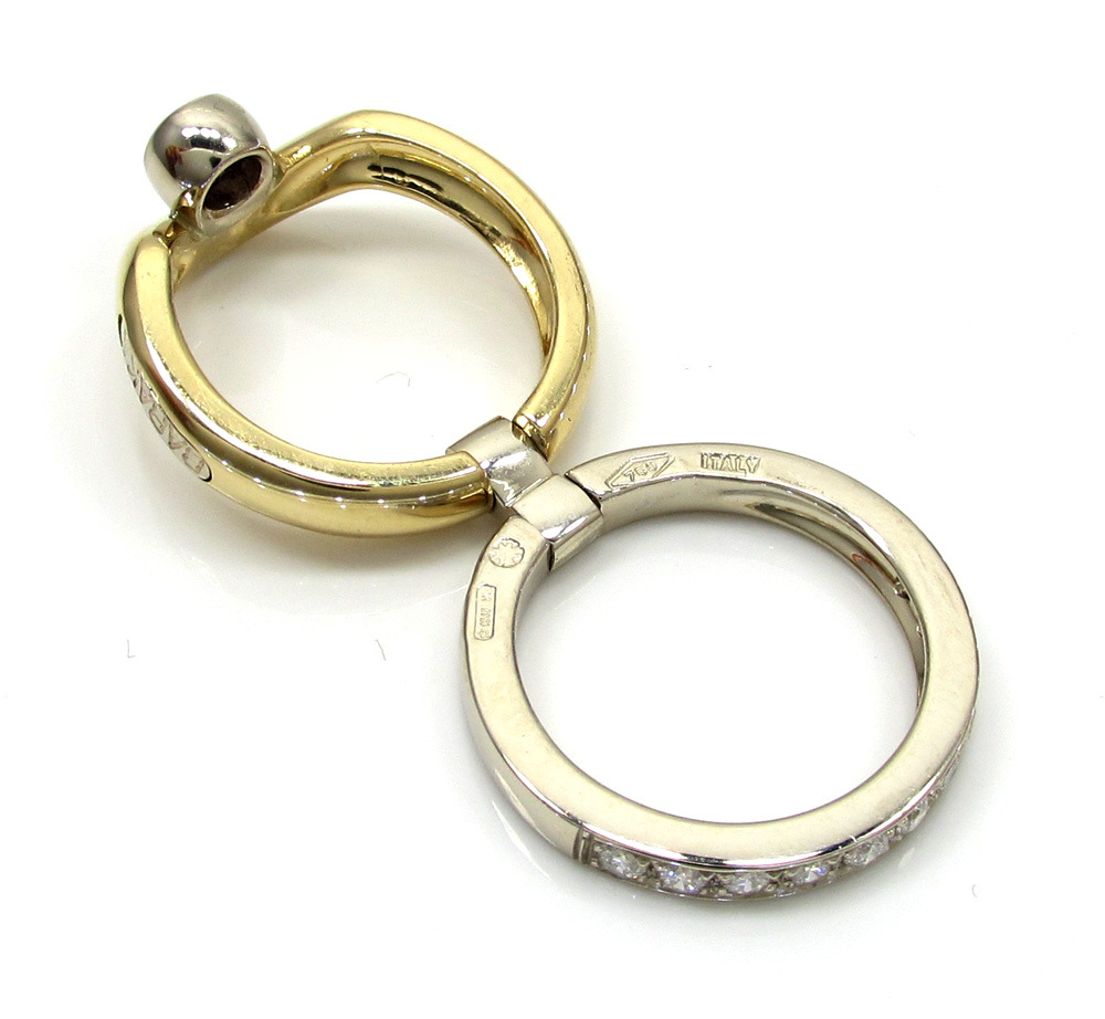 Baraka 18k two tone gold diamond band 0.61ct