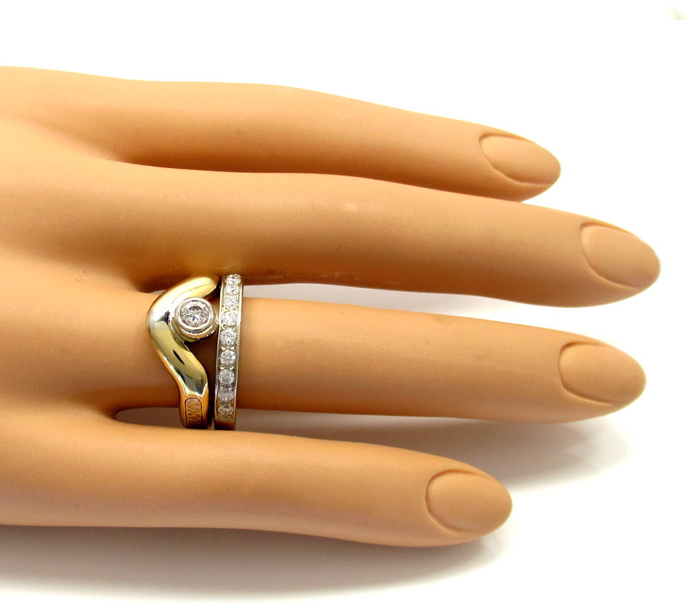 Baraka 18k two tone gold diamond band 0.61ct
