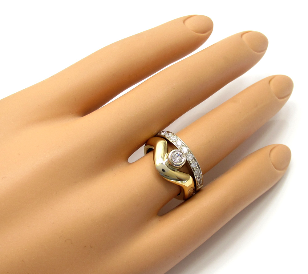 Baraka 18k two tone gold diamond band 0.61ct