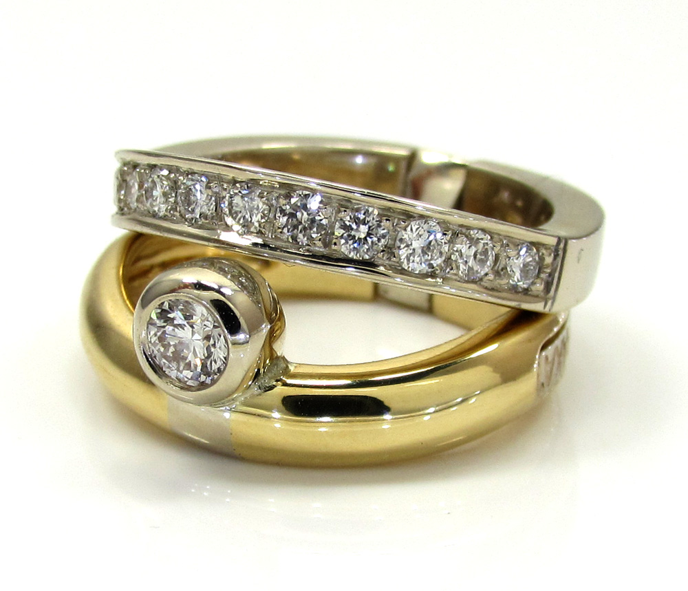 Baraka 18k two tone gold diamond band 0.61ct - Image 2