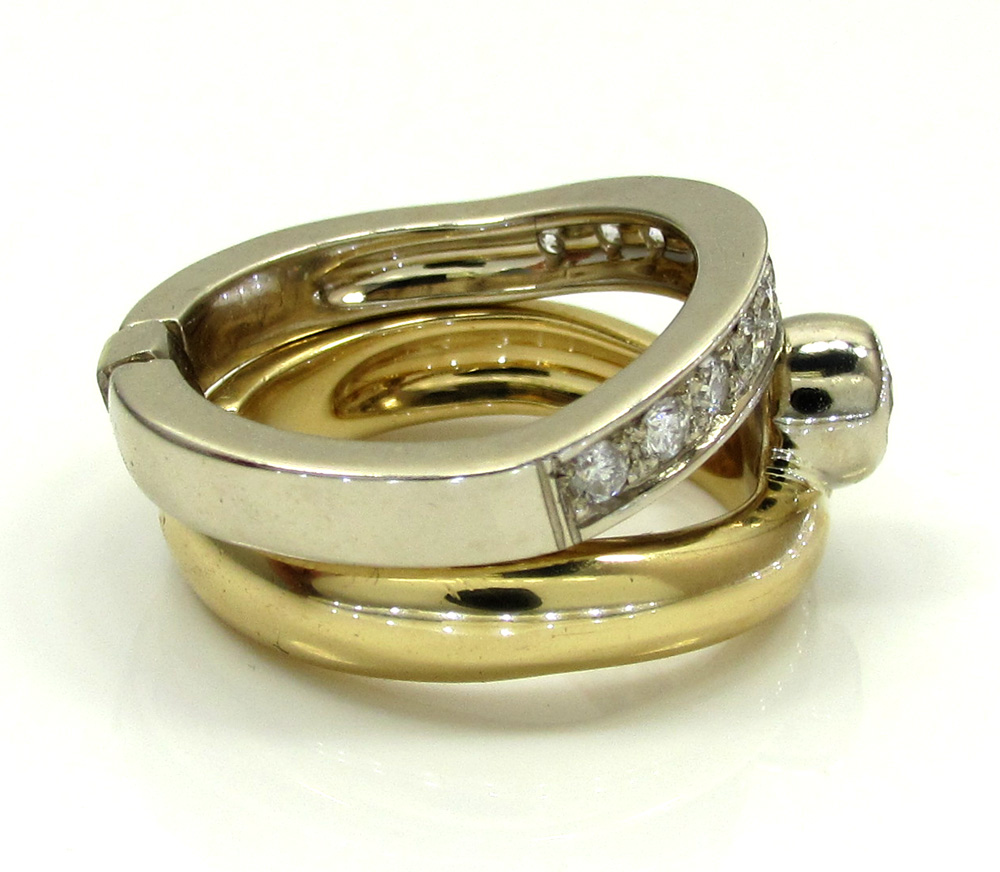 Baraka 18k two tone gold diamond band 0.61ct